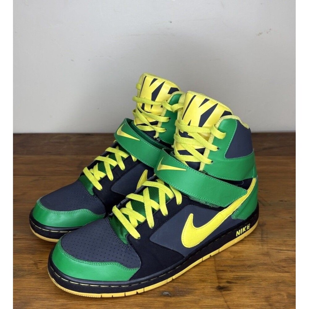 Rare Nike Oregon Ducks Super High Dunks Green Yellow Men’s Size 11.5 649208-003